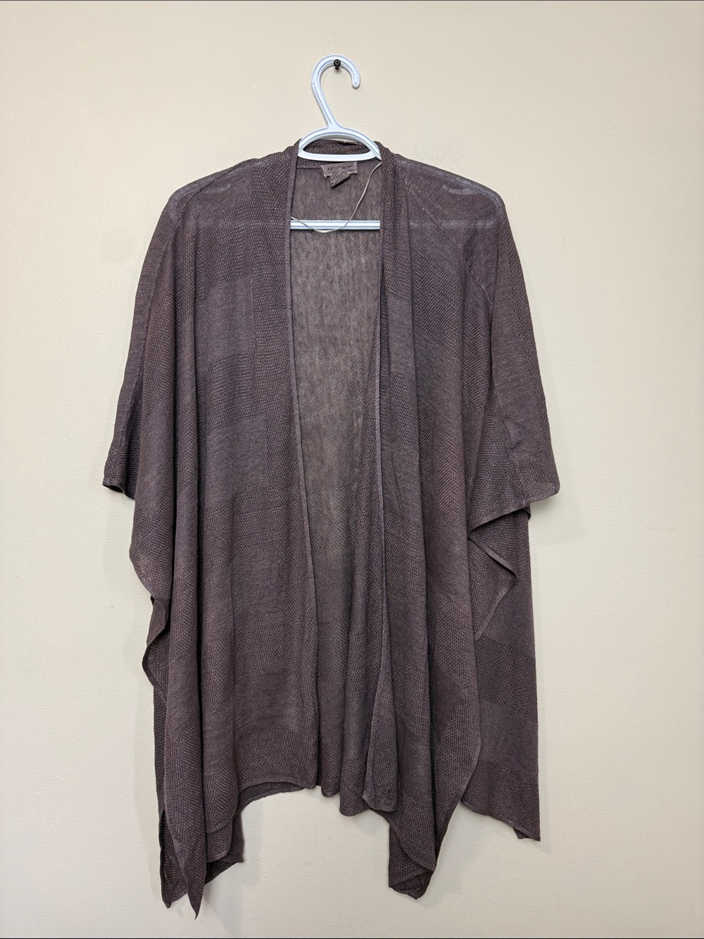 Artisan Ny 100% organic linen Open Drape shawl one size